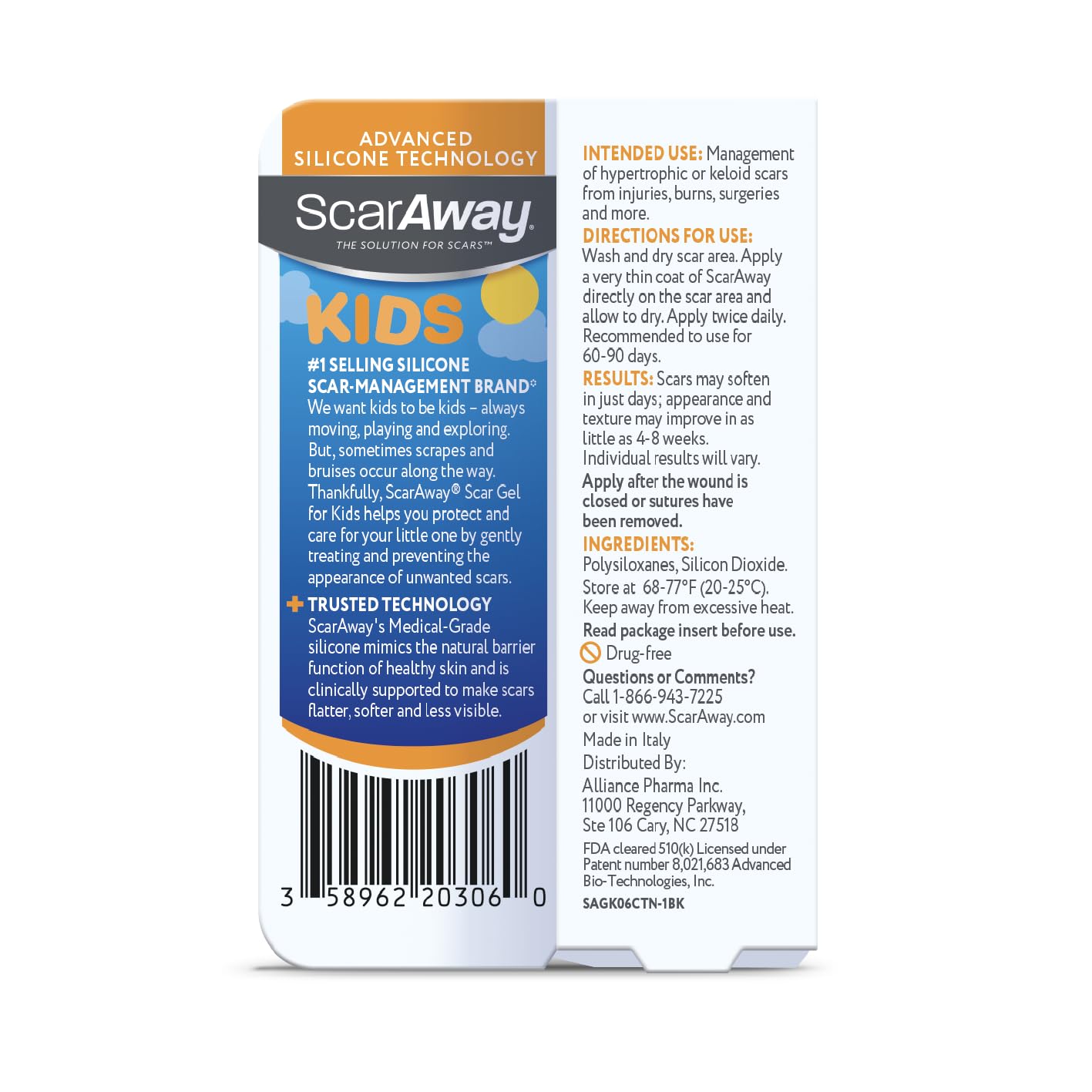 ScarAway packaging photo ready for family use