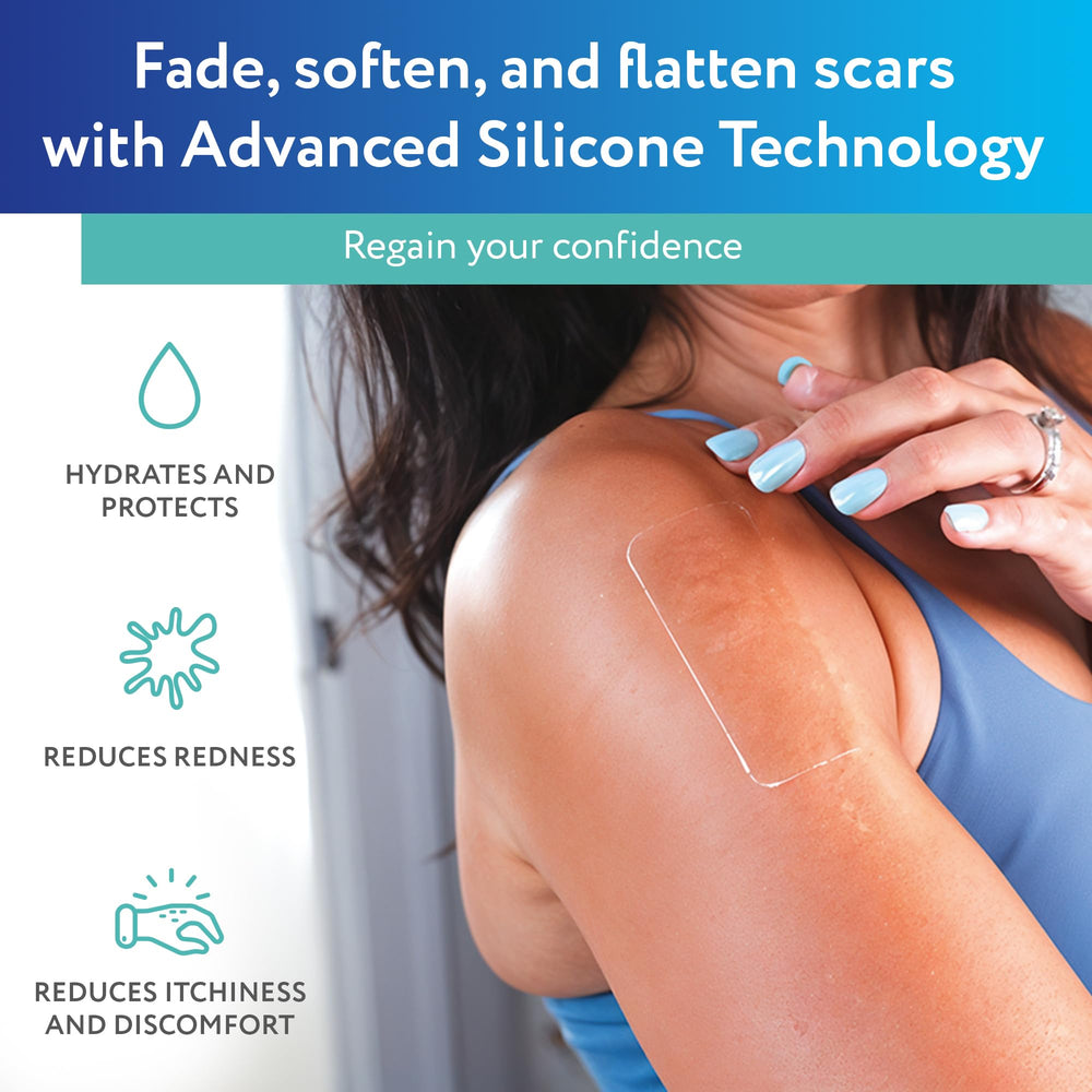 ScarAway skin-ready silicone scar sheets on skin demonstrating comfortable wear