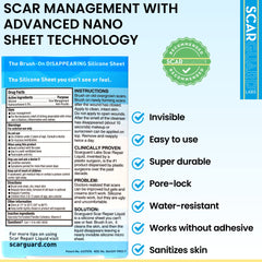 ScarGuard post-healing use after wounds for scar management