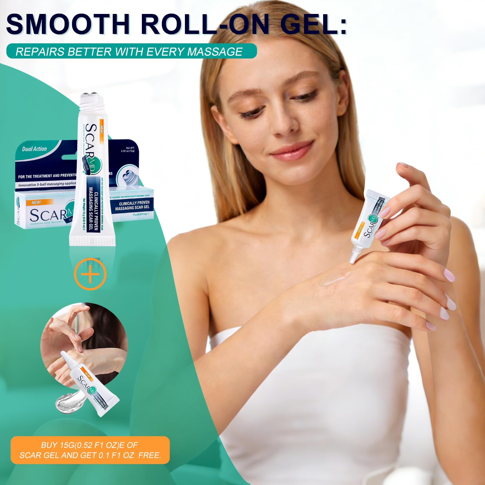ScarMD daily routine setup with gel and skin care.