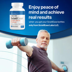 SciatiEase daily-use-dosage-guide graphic reinforces two capsules twice daily.