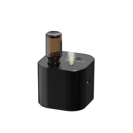 Waterless scent diffuser in black, front view