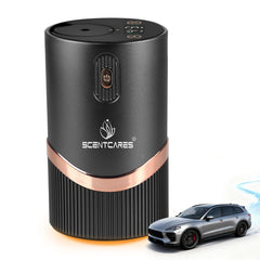 Scentcares Sentiment Diffuser with cylindrical LED glow for cozy bedrooms.