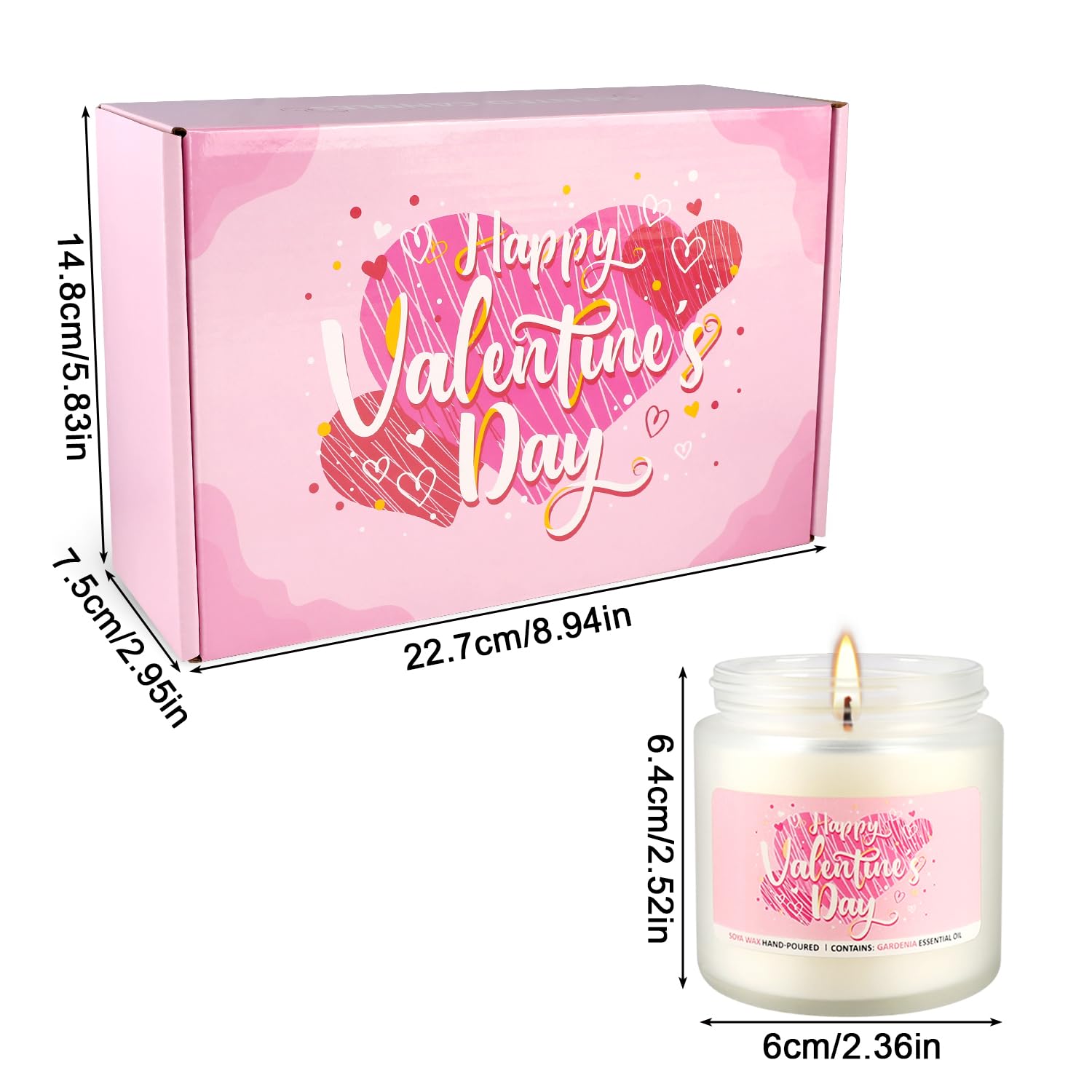 Romantic candle gift concept for Valentine's Day