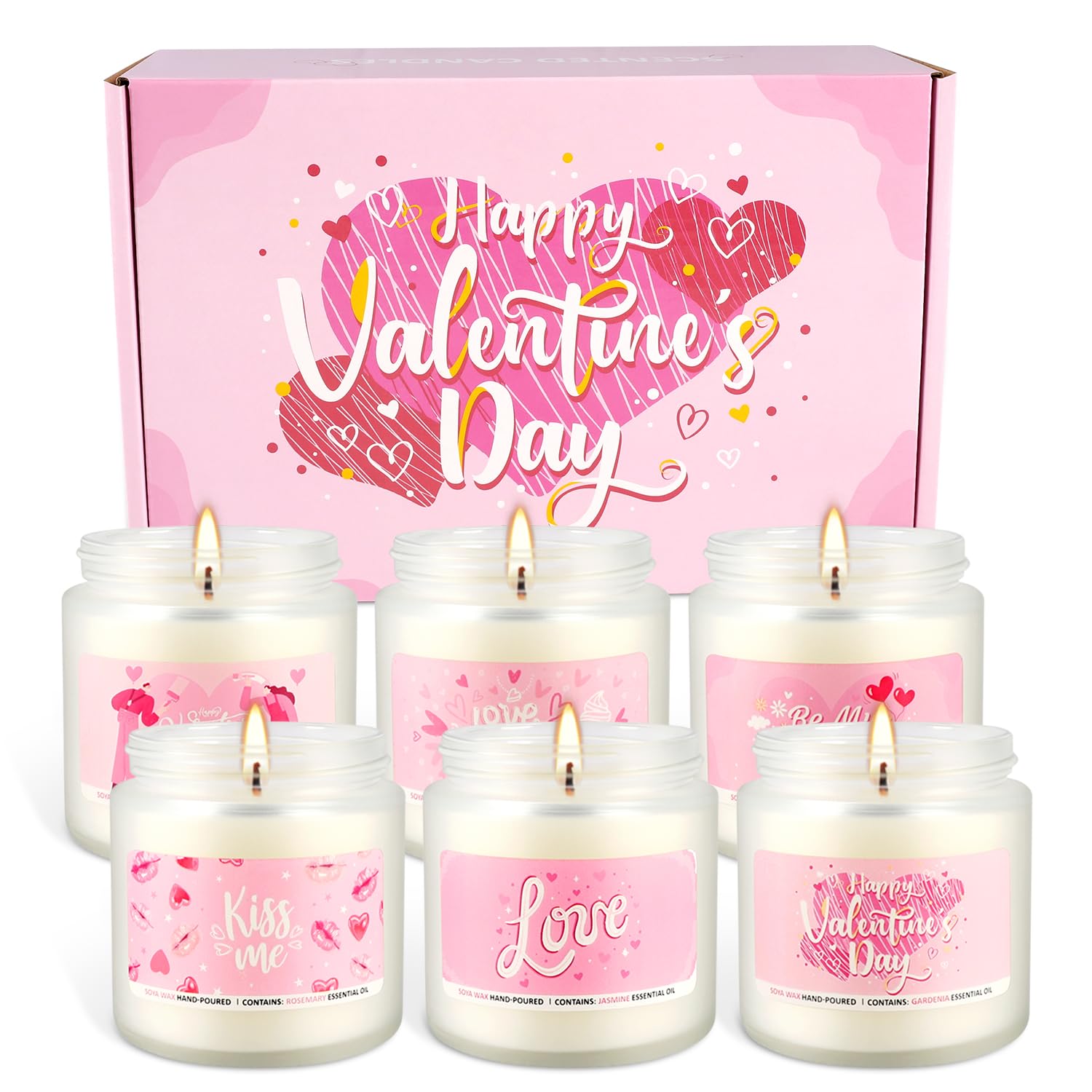 Gift-ready six-pack scented candles for anniversaries and special occasions