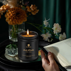 Gifts for men: black design scented candle packaging