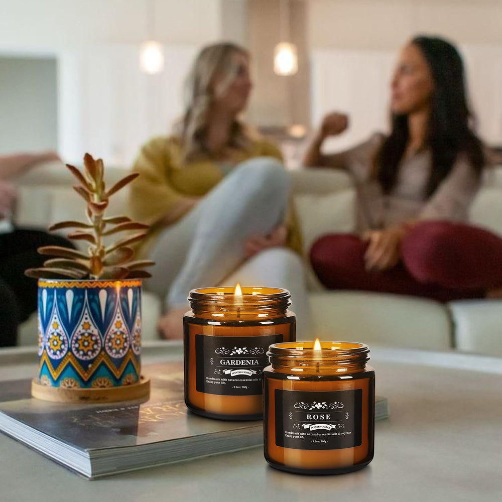 Premium soy wax candle with lead-free wick