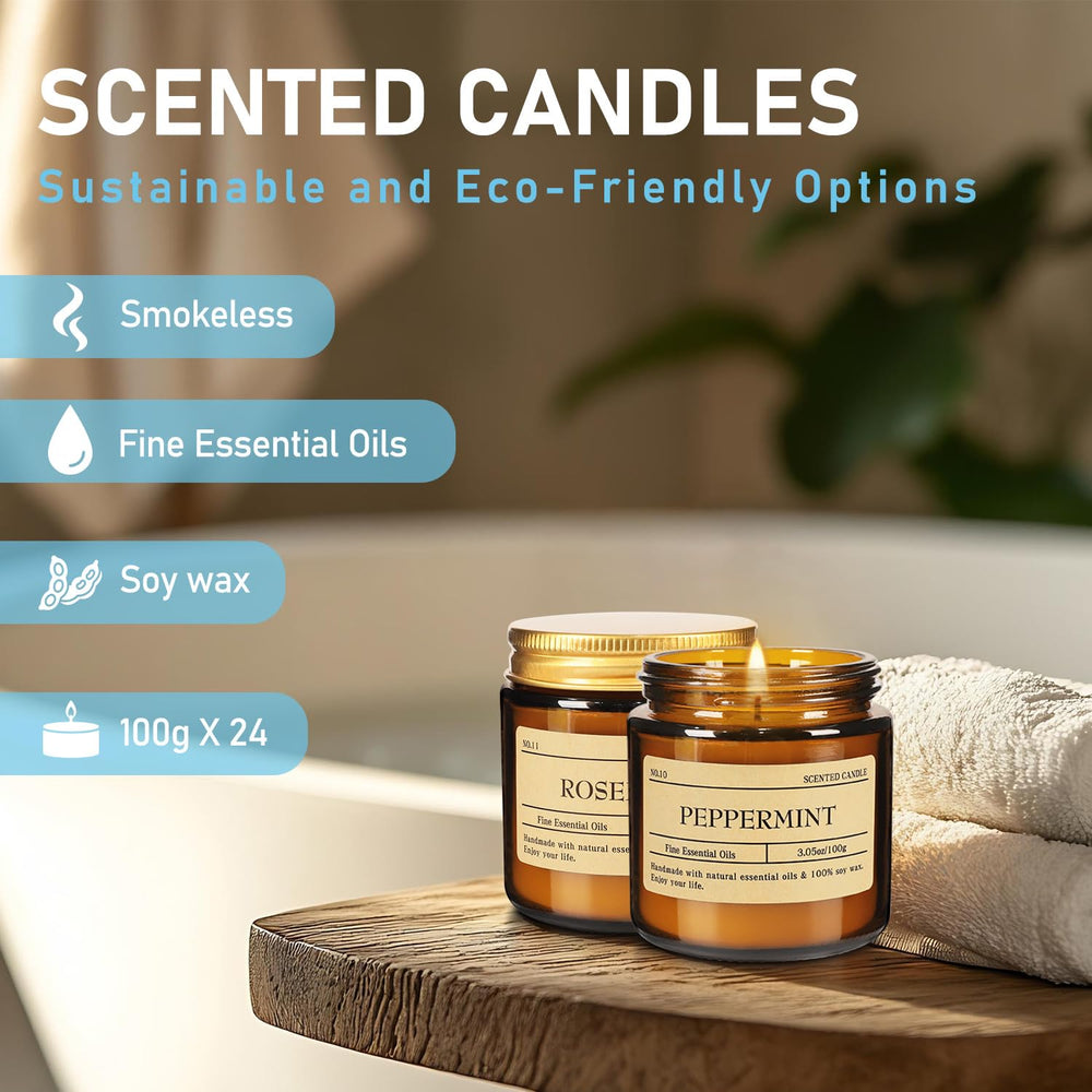 Rose-scented candle from the 24-pack set