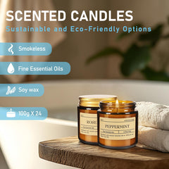 Rose-scented candle from the 24-pack set