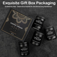 Masculine black cylindrical candle jar
