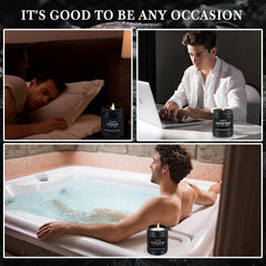 Masculine minimalist decor featuring the candle set