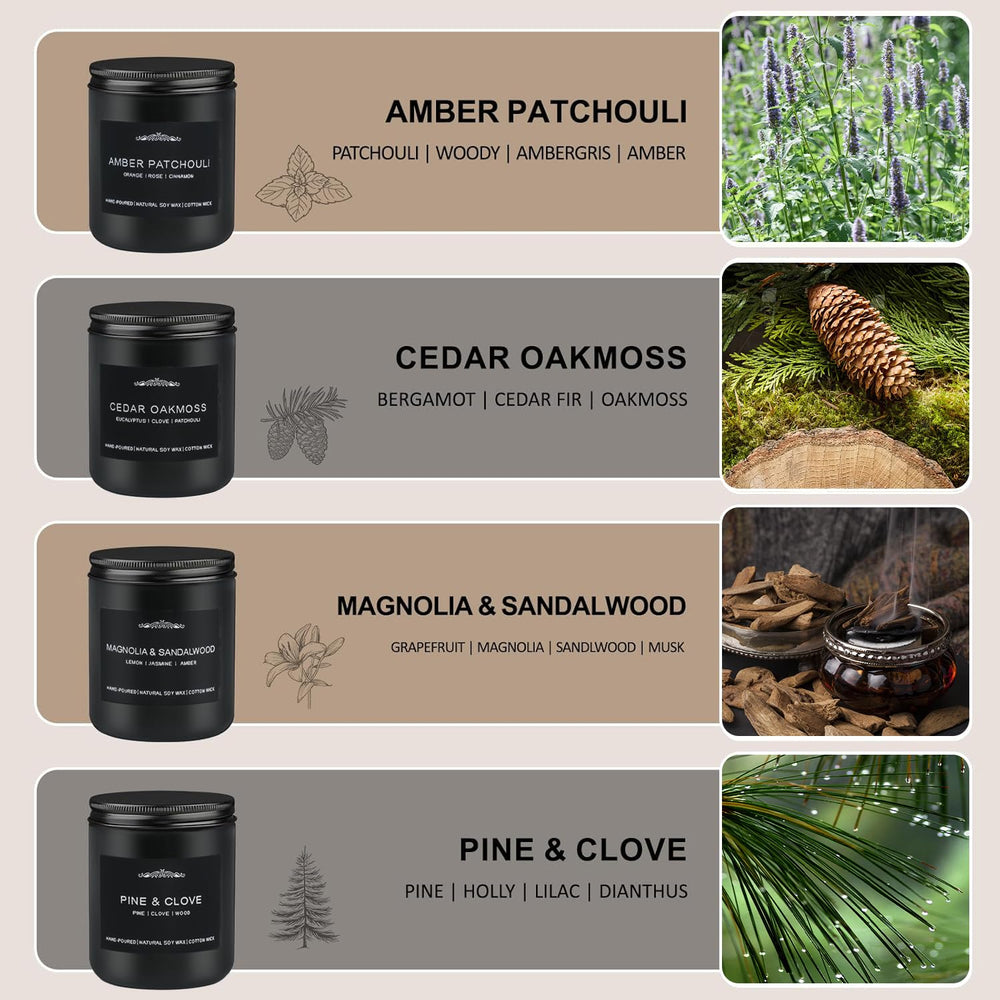 Cedar Oakmoss scented candle in black jar