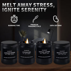 Pine & Clove scented candle in masculine packaging