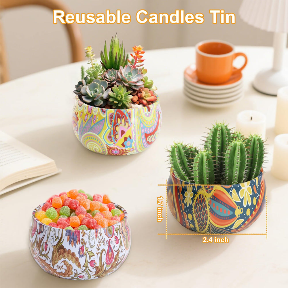 Vanilla and lemon scented candle tins from the 12-pack.