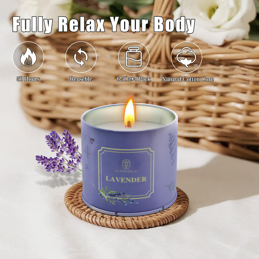 Sandalwood scented candle in tin jar