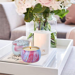 Freesia scented candle tin