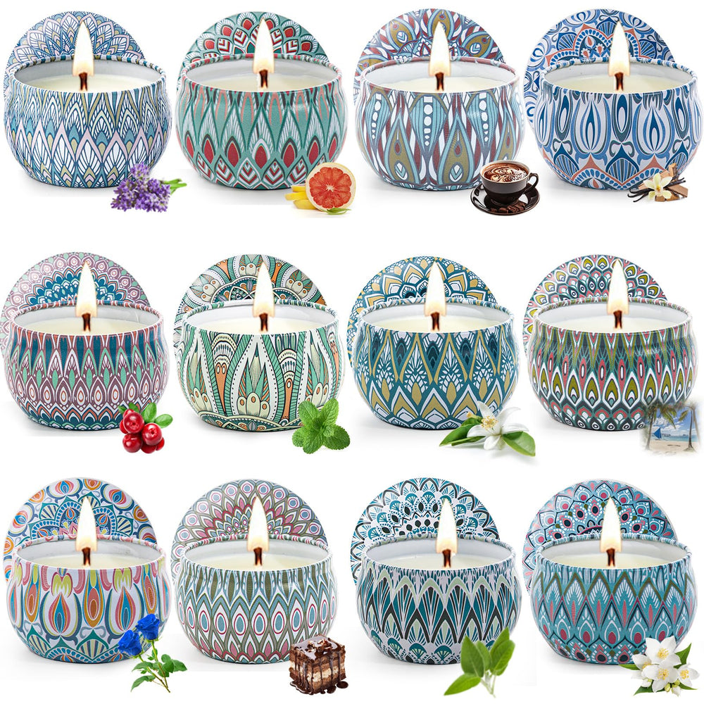 12-pack scented candle gift set exterior box