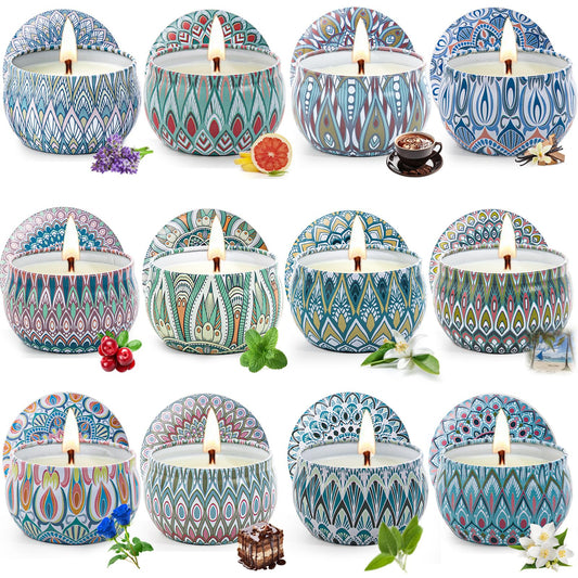 12-pack scented candle gift set exterior box