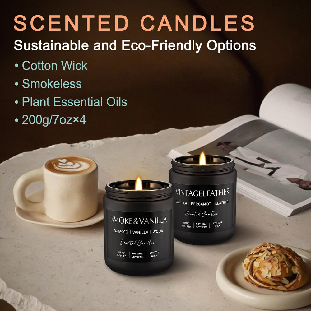Scene showing candles in office setting for focus and ambiance