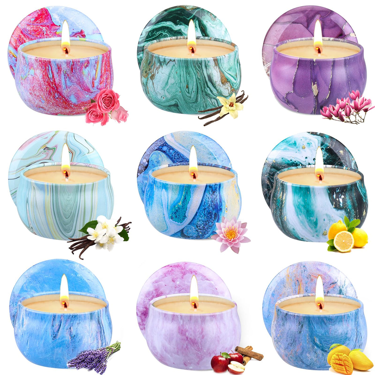 Scented Candles Gift Set 9-pack with assorted fragrances