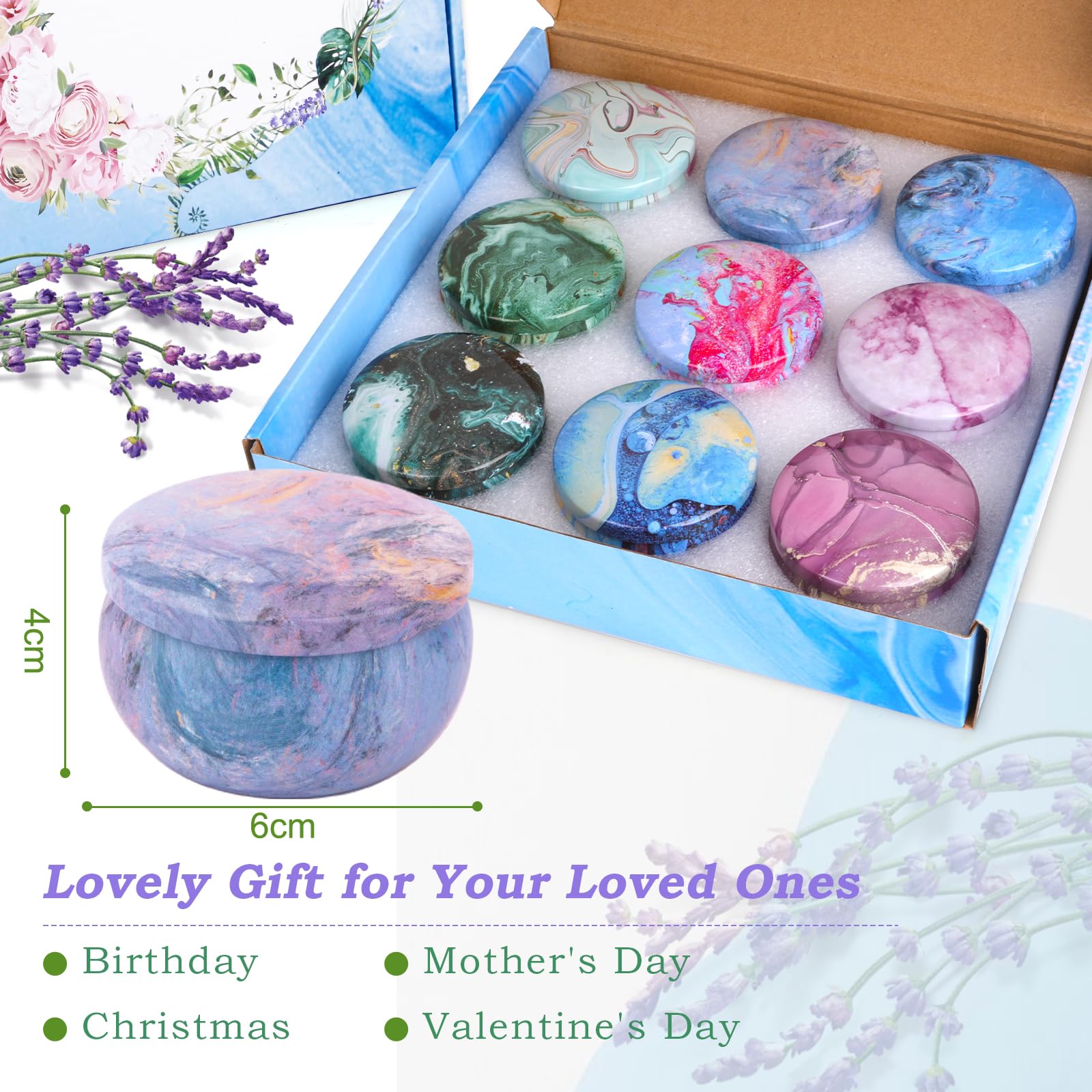 8-image set of scented candles gift set