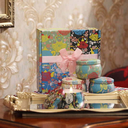 Lavender-scented candle in a travel tin
