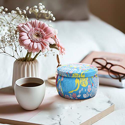 Close-up of soy wax travel tin candle