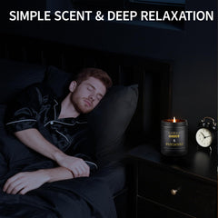 Amber Patchouli candle close-up in 4-pack set