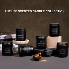 Close-up of candle wicks in the 4-pack