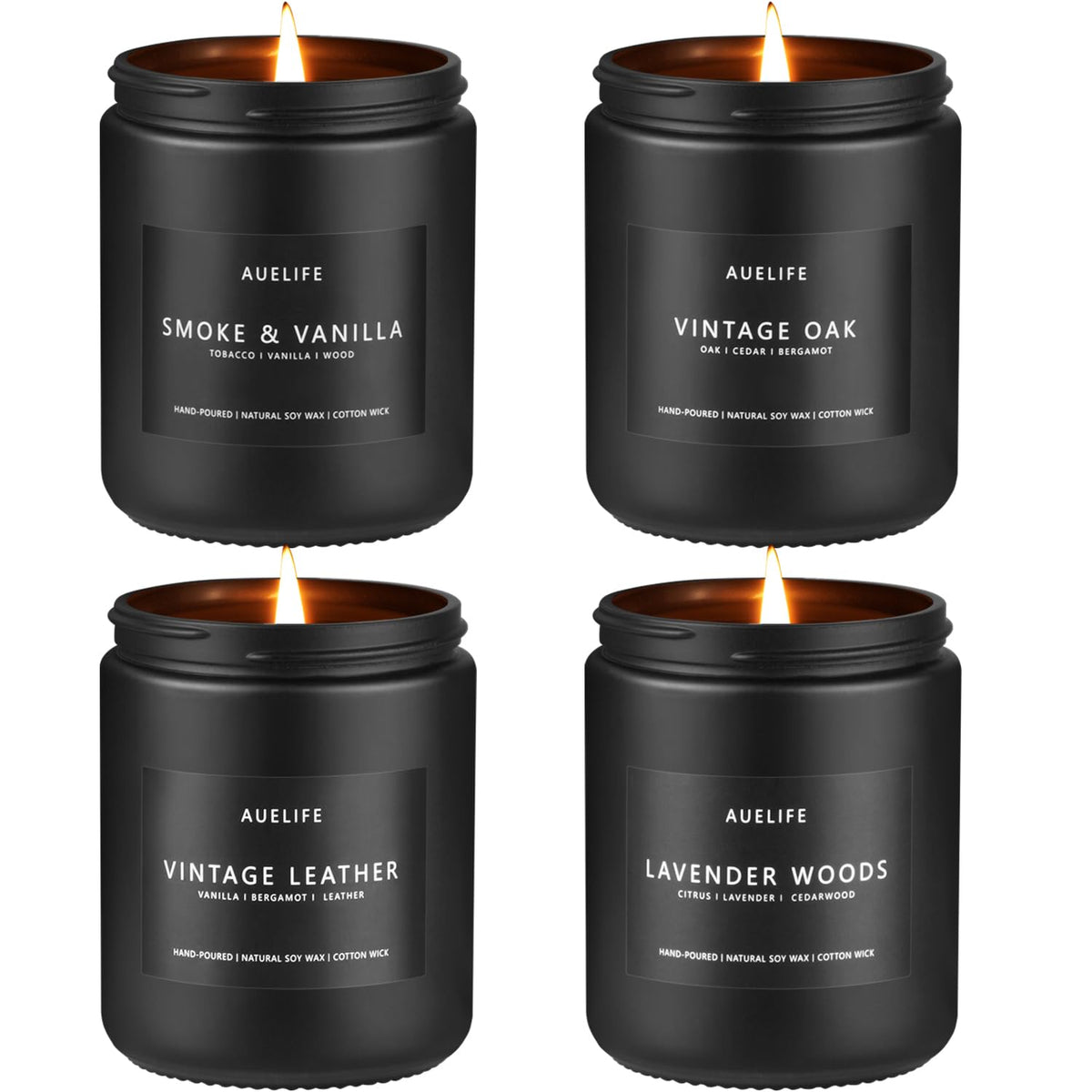 Scented Candles Set 4-pack hero image in black jars