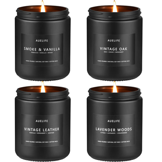 Scented Candles Set 4-pack hero image in black jars