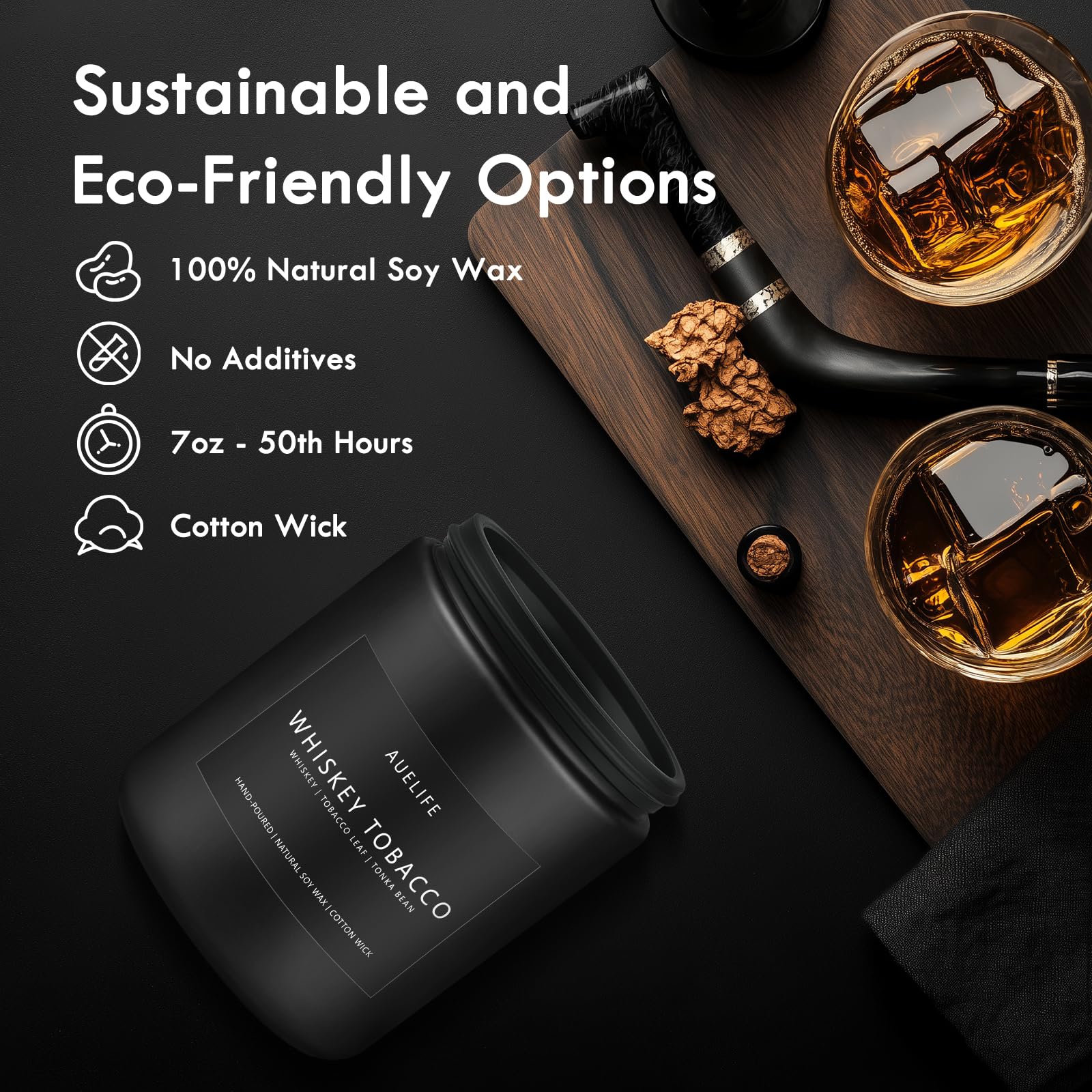 Rum and oak scented candle from the 4-pack set