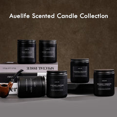 Leather and Tobacco scented candle in a warm setting