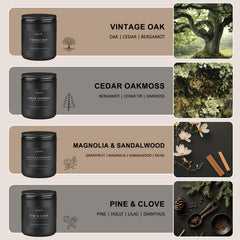 Scented Candles Set for Men – Cedar Oakmoss