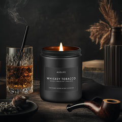 Leather scented candle for masculine home decor