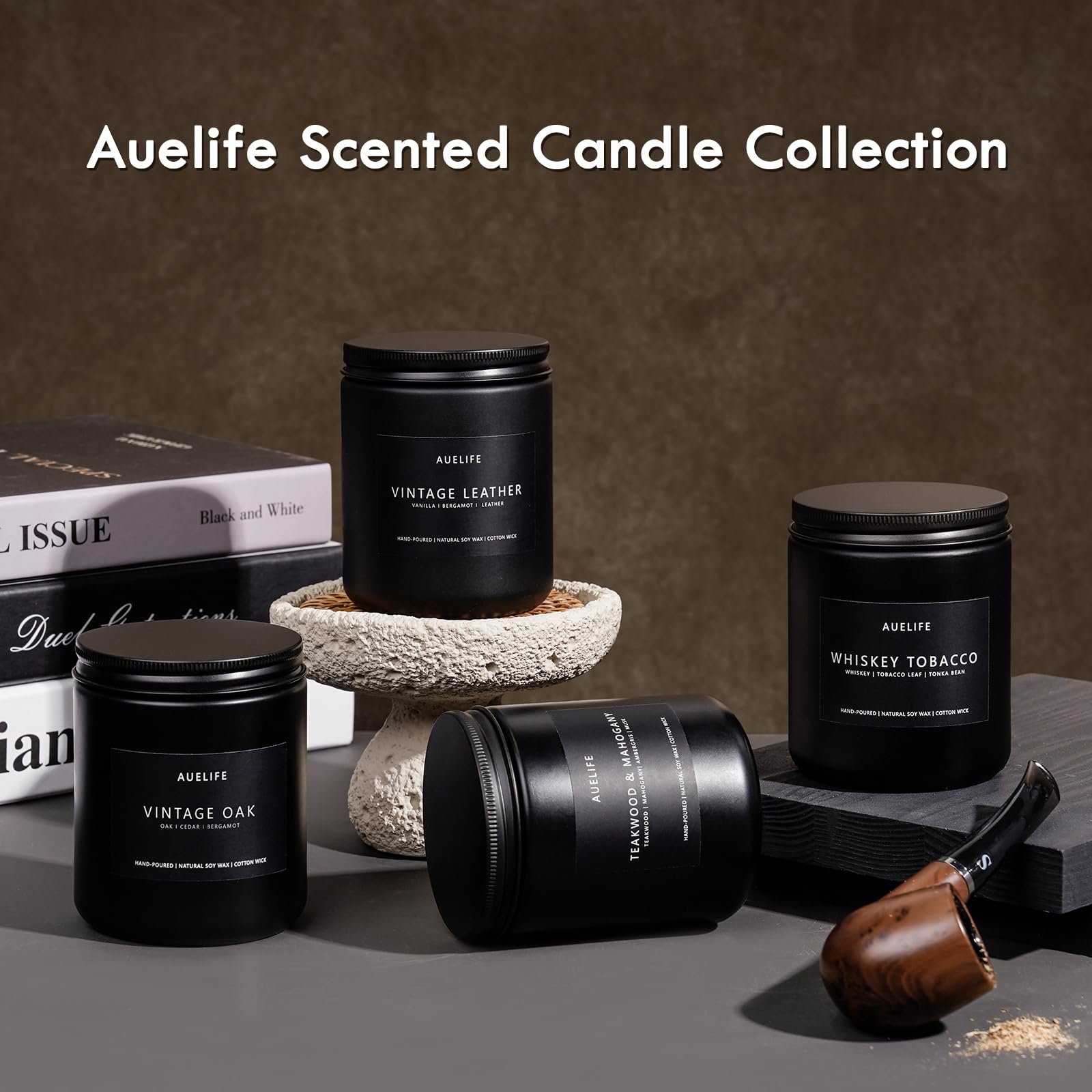 Scented Candles Set for Men – Magnolia and Sandalwood