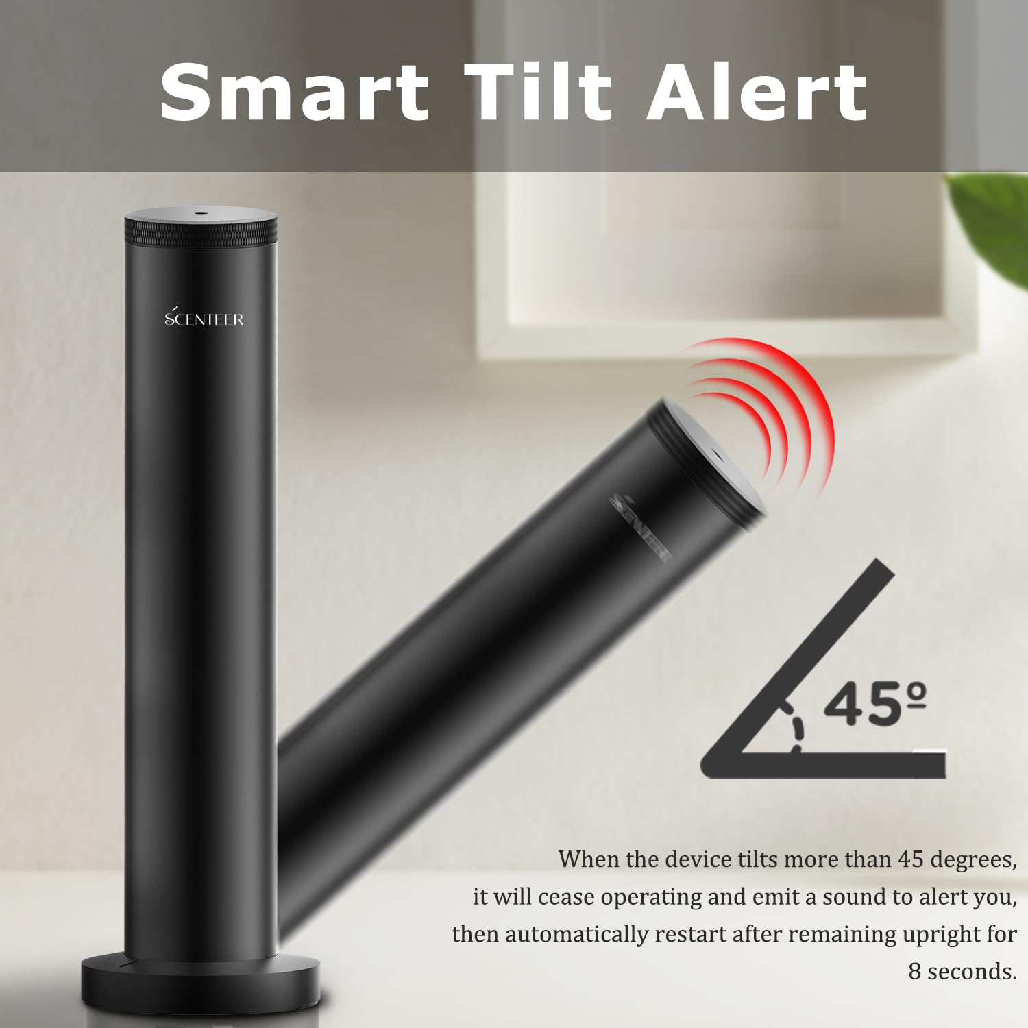 Internal 5000mAh battery in the cordless diffuser