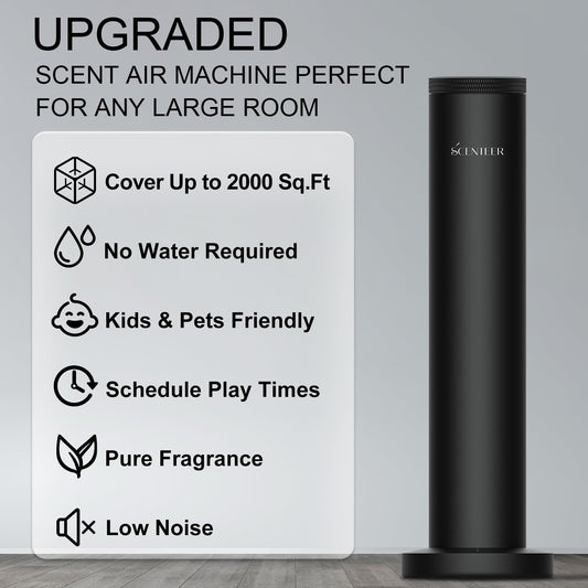Side view of SCENTEER cordless scent diffuser in black
