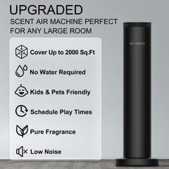 Side view of SCENTEER cordless scent diffuser in black