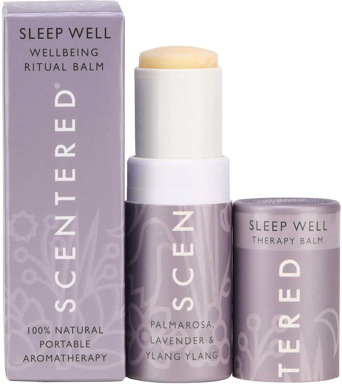 Scentered Sleep Well Balm packaging and product shot