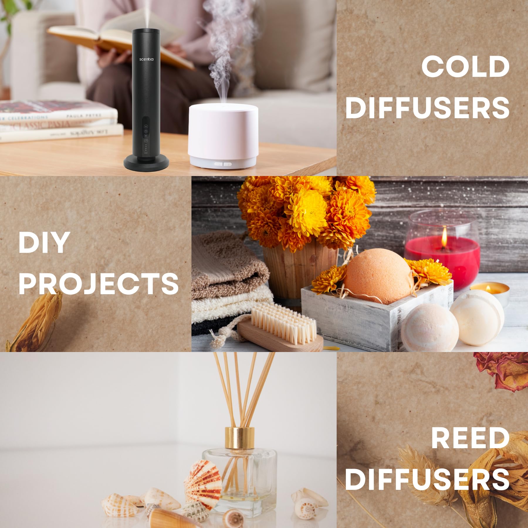 Diffuser with Autumn Spice essential oil in a cozy autumn setting