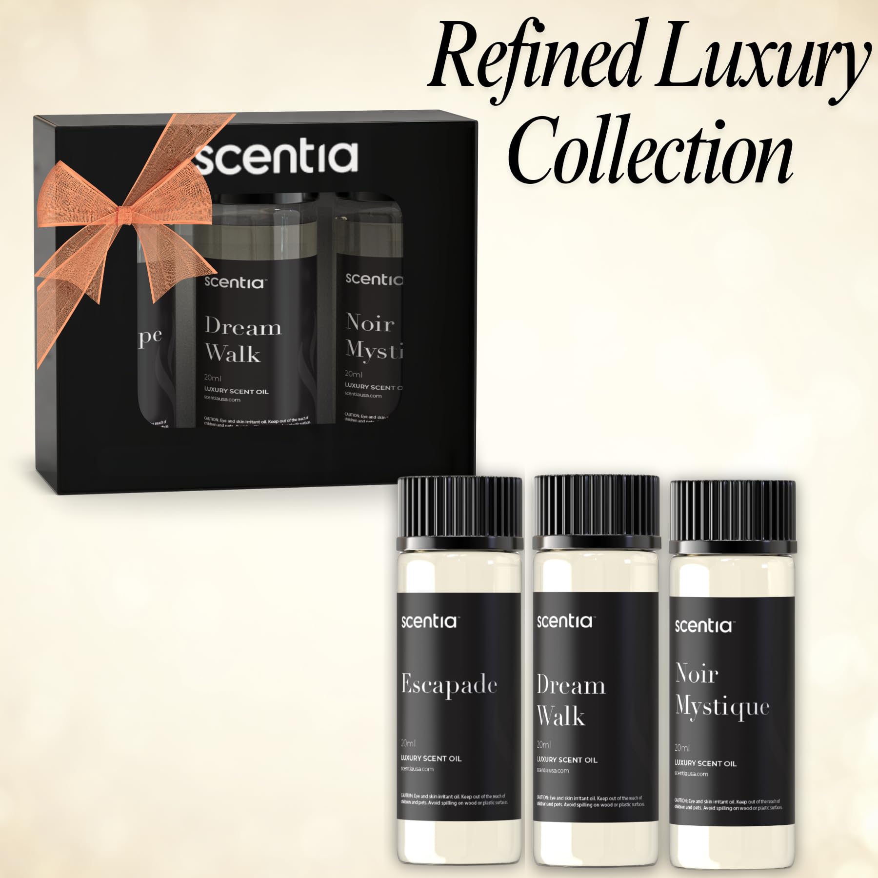Escapade diffuser oil bottle with ocean breeze notes