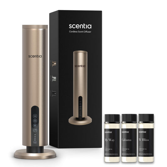 Scentia Max diffuser in gold finish – front view