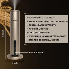 Scentia Max diffuser in gold – side profile