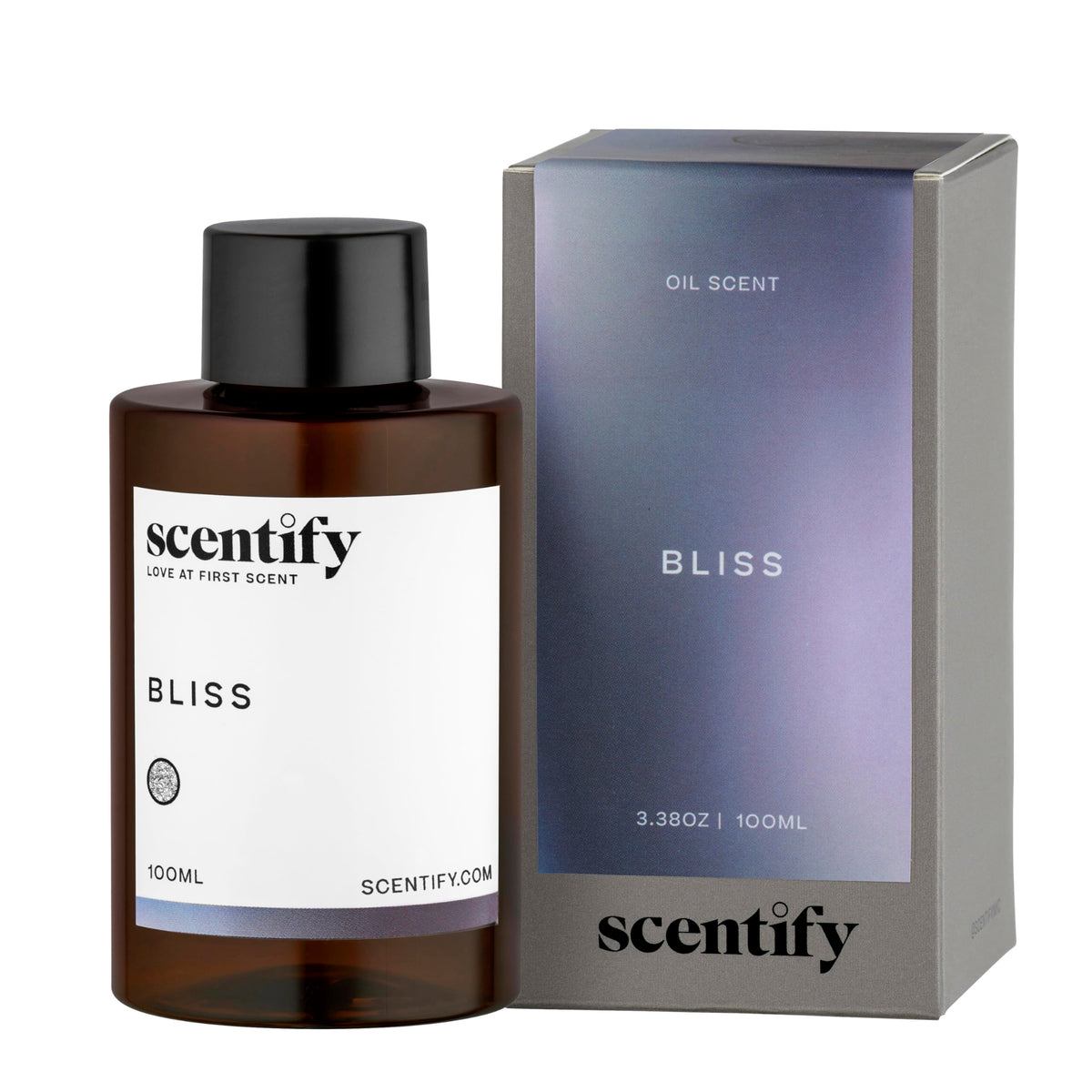 Front view of Scentify Bliss Aroma Oil Refill bottle (100ml)