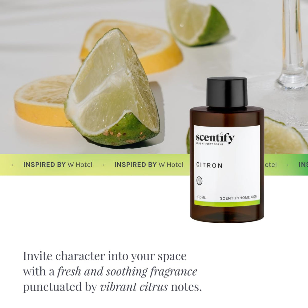Diffuser with Citron aroma oil in a cozy living space