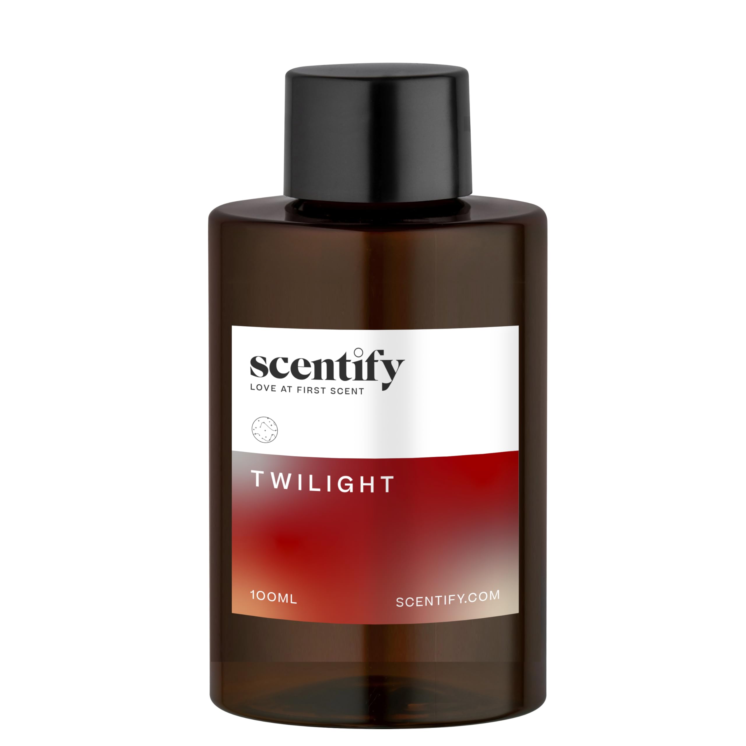 Close-up of Twilight diffuser oil bottle showing 100ml size