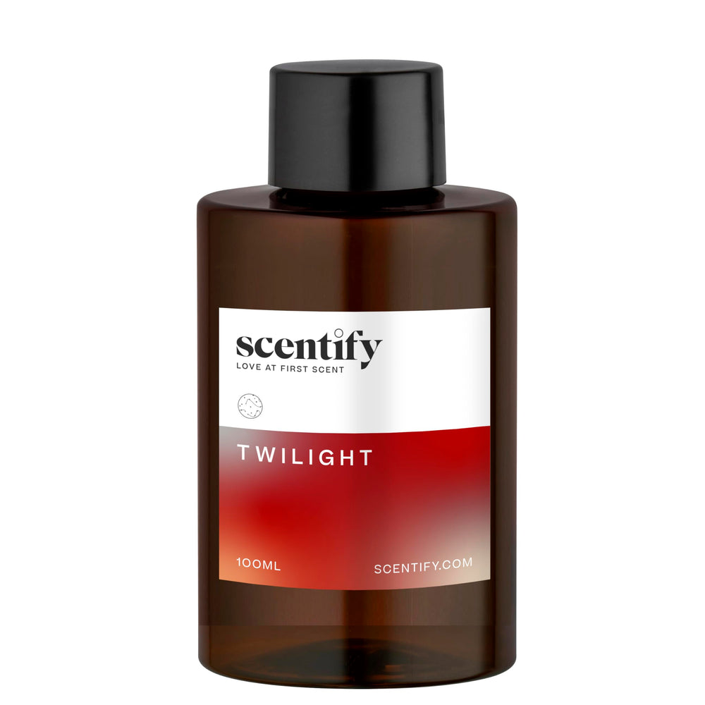 Close-up of Twilight diffuser oil bottle showing 100ml size