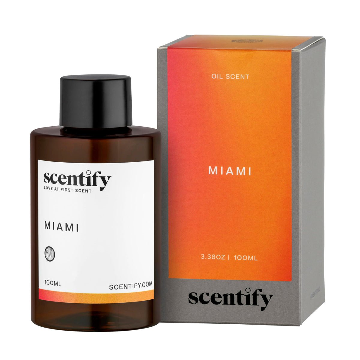 Scentify Miami aroma oil refill bottle showing creamy cashmere sandalwood notes