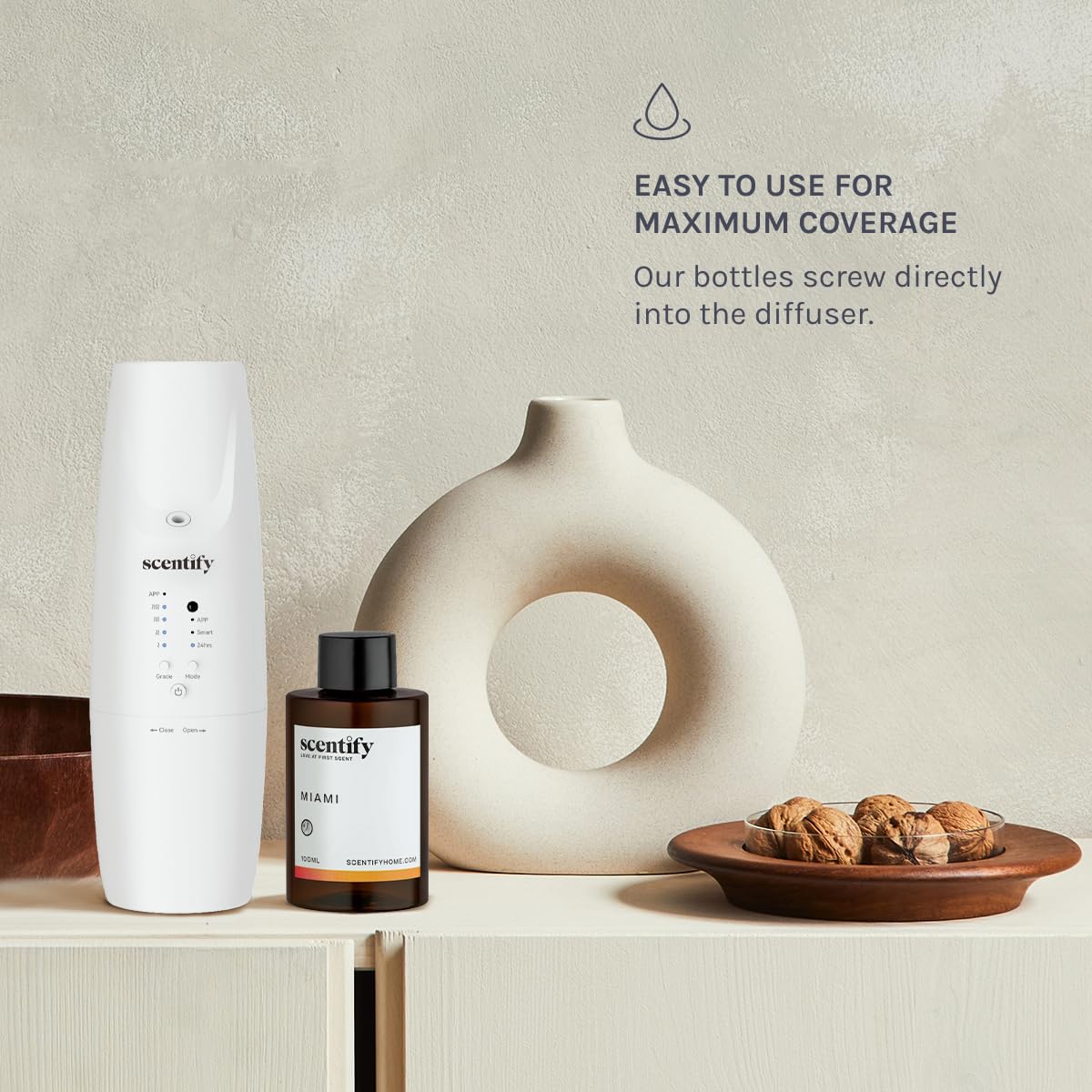 Gift-ready amber bottle with packaging for Scentify Miami diffuser oil